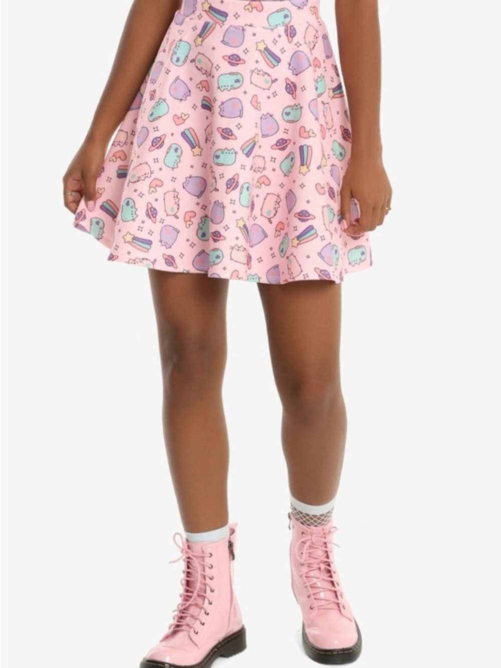 NWOT Pusheen Space skate pink mini skirt size M